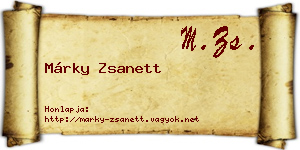Márky Zsanett névjegykártya